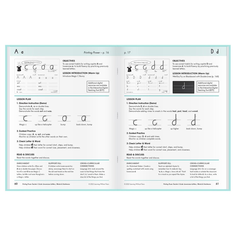 Learning Without Tears, Printing Power Teacher's Guide, Age 7+, 2nd Grade+, Handwriting Practice, School & Home, Language Arts, Tutoring, Sensory - Image 5
